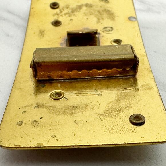 Vintage Rhinestone Floral Gold Tone Cinch Belt Buckle - Picture 3 of 10